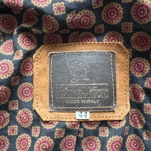 Vintage Neiman Marcus suede leather jacket brown bomber size 44 mens 90s - Picture 11 of 12